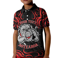 Personalised Aotearoa Bulldog Kid Polo Shirt NZ Maori Tattoo