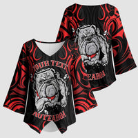 Aotearoa Bulldog Kimono Sleeve Blouse NZ Maori Tattoo - Polynesian Pride