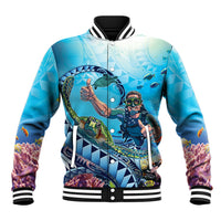 Hawaii Snorkeling Honu Turtle Baseball Jacket Under The Ocean Vibes