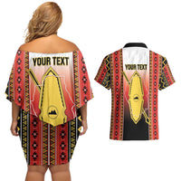 Personalised Bukidnon Philippines Couples Matching Off Shoulder Short Dress and Hawaiian Shirt The Food Basket of Region X