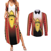 Personalised Bukidnon Philippines Couples Matching Summer Maxi Dress and Long Sleeve Button Shirt The Food Basket of Region X