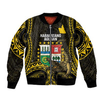 Agusan del Sur Philippines Bomber Jacket Habagatang Agusan Lolong LT14 Unisex Black - Polynesian Pride