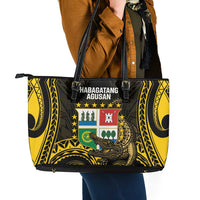 Agusan del Sur Philippines Leather Tote Bag Habagatang Agusan Lolong LT14 - Polynesian Pride