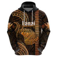 Custom Hawaiian Islands Hoodie Lani Map Gold Kanaka With Kakau LT14 - Polynesian Pride