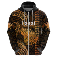 Custom Hawaiian Islands Hoodie Lani Map Gold Kanaka With Kakau LT14 - Polynesian Pride