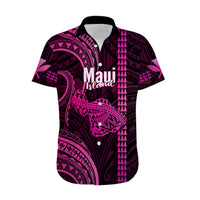 Polynesian Pride Hawaiian Islands Hawaiian Shirt Maui Map Pink Kanaka With Kakau LT14 Pink - Polynesian Pride