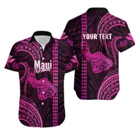 Personalised Hawaiian Islands Hawaiian Shirt Maui Map Pink Kanaka With Kakau LT14 - Polynesian Pride