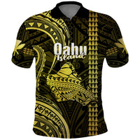 Polynesian Pride Hawaiian Islands Polo Shirt Oahu Map Yellow Kanaka With Kakau LT14 Yellow - Polynesian Pride