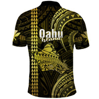 Polynesian Pride Hawaiian Islands Polo Shirt Oahu Map Yellow Kanaka With Kakau LT14 - Polynesian Pride