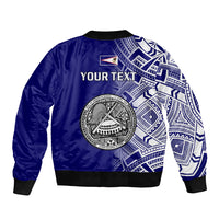 Personalised American Samoa Sleeve Zip Bomber Jacket July 4 Independence Day LT14 - Polynesian Pride