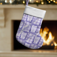 Aloha Hawaii Tiki Palaka Motifs Christmas Stocking Honohono Lei Purple Elegant Vibes