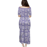 Aloha Hawaii Tiki Palaka Motifs Puletasi Honohono Lei Purple Elegant Vibes