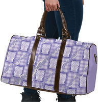 Aloha Hawaii Tiki Palaka Motifs Travel Bag Honohono Lei Purple Elegant Vibes