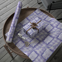 Aloha Hawaii Tiki Palaka Motifs Wrapping Paper Honohono Lei Purple Elegant Vibes