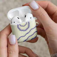 Hawaii Honohono Palaka Motifs AirPods Case Hawaiian Orchid Lei