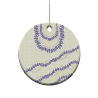 Hawaii Honohono Palaka Motifs Ceramic Ornament Hawaiian Orchid Lei