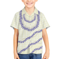 Hawaii Honohono Palaka Motifs Family Matching Summer Maxi Dress and Hawaiian Shirt Hawaiian Orchid Lei