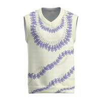 Hawaii Honohono Palaka Motifs Christmas Knitted V-Neck Vest Hawaiian Orchid Lei