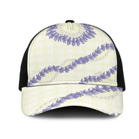Hawaii Honohono Palaka Motifs Mesh Trucker Cap Hawaiian Orchid Lei