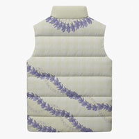 Hawaii Honohono Palaka Motifs Sleeveless Puffer Jacket Hawaiian Orchid Lei LT14 - Polynesian Pride