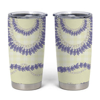 Hawaii Honohono Palaka Motifs Tumbler Cup Hawaiian Orchid Lei