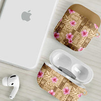 Beige Hawaii Hibiscus With Tropical Flowers Motifs AirPods Case LT14 - Polynesian Pride