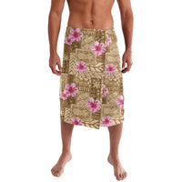 Beige Hawaii Hibiscus With Tropical Flowers Motifs Lavalava - Polynesian Pride