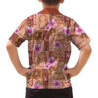 Orange Hawaii Hibiscus With Tropical Flowers Motifs Hawaiian Shirt - Polynesian Pride