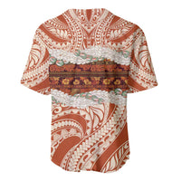Aloha Hawaii Mikioi Lei Baseball Jersey Beige Tropical Flower Pattern - Polynesian Pride