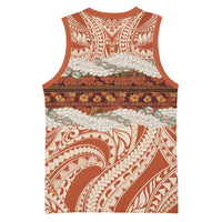 Aloha Hawaii Mikioi Lei Basketball Jersey Beige Tropical Flower Pattern - Polynesian Pride