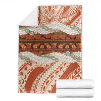 Aloha Hawaii Mikioi Lei Blanket Beige Tropical Flower Pattern - Polynesian Pride