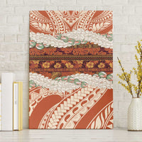 Aloha Hawaii Mikioi Lei Canvas Wall Art Beige Tropical Flower Pattern - Polynesian Pride
