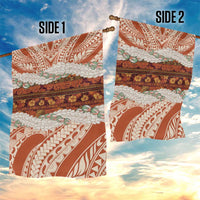 Aloha Hawaii Mikioi Lei Garden Flag Beige Tropical Flower Pattern - Polynesian Pride