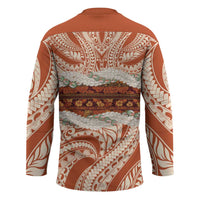 Aloha Hawaii Mikioi Lei Hockey Jersey Beige Tropical Flower Pattern - Polynesian Pride