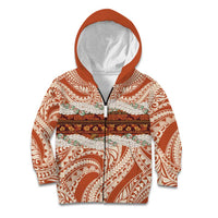 Aloha Hawaii Mikioi Lei Kid Hoodie Beige Tropical Flower Pattern - Polynesian Pride