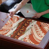 Aloha Hawaii Mikioi Lei Puzzle Beige Tropical Flower Pattern LT14 - Polynesian Pride