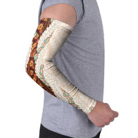 Aloha Hawaii Mikioi Lei Arm Sleeves Cattail Red Tropical Flower Pattern - Polynesian Pride