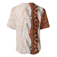 Aloha Hawaii Mikioi Lei Baseball Jersey Cattail Red Tropical Flower Pattern - Polynesian Pride
