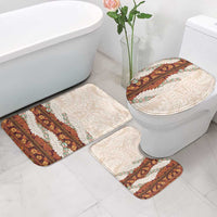 Aloha Hawaii Mikioi Lei Bathroom Set Cattail Red Tropical Flower Pattern - Polynesian Pride