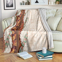 Aloha Hawaii Mikioi Lei Blanket Cattail Red Tropical Flower Pattern - Polynesian Pride