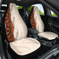 Aloha Hawaii Mikioi Lei Car Seat Cover Cattail Red Tropical Flower Pattern - Polynesian Pride
