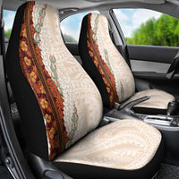 Aloha Hawaii Mikioi Lei Car Seat Cover Cattail Red Tropical Flower Pattern - Polynesian Pride