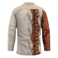 Aloha Hawaii Mikioi Lei Hockey Jersey Cattail Red Tropical Flower Pattern - Polynesian Pride