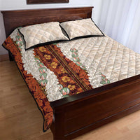 Aloha Hawaii Mikioi Lei Quilt Bed Set Cattail Red Tropical Flower Pattern - Polynesian Pride