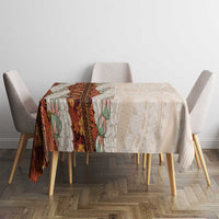 Aloha Hawaii Mikioi Lei Tablecloth Cattail Red Tropical Flower Pattern - Polynesian Pride