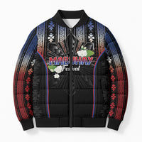 Mabuhay Philippines Festival Bomber Puffer Jacket Filipino Map Sampaguita Igorot Pattern