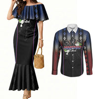 Mabuhay Philippines Festival Couples Matching Mermaid Dress and Long Sleeve Button Shirt Filipino Map Sampaguita Igorot Pattern