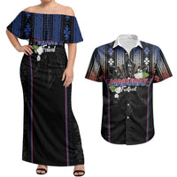 Mabuhay Philippines Festival Couples Matching Off Shoulder Maxi Dress and Hawaiian Shirt Filipino Map Sampaguita Igorot Pattern
