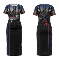 Mabuhay Philippines Festival Couples Matching Short Sleeve Bodycon Dress and Long Sleeve Button Shirt Filipino Map Sampaguita Igorot Pattern