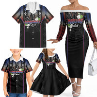 Mabuhay Philippines Festival Family Matching Off The Shoulder Long Sleeve Dress and Hawaiian Shirt Filipino Map Sampaguita Igorot Pattern